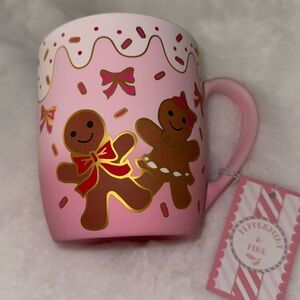 ✨NEW🍪Peppermint and Pine Soft Touch Light Pink Gingerbread Couple Mug🎀